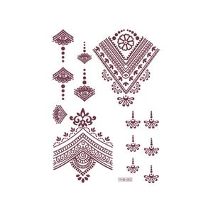 Autocollants de tatouage au henné à motif floral marron personnalisé, papier imperméable imprimé, tatouage temporaire à transfert d'eau pour femmes - Product Image 5