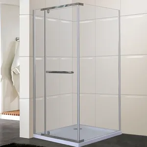 Смещение левой стороны, модульная обрамленная двухсторонняя Поворотная душевая кабина со стеклянной панелью для небольших ванных комнат