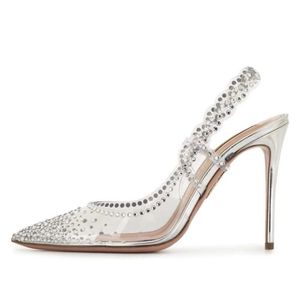 Studded Talons Aiguilles Transparent Sexy Strap up <b>Heels</b> for Women - Product Image 1