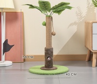 Griffoir pour chat en forme de cocotier, en bois de sisal naturel, avec grande balle interactive, pour chats d'intérieur, écologique, facile à assembler, vêtements pour animaux de compagnie