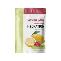 Greenpie Limeade à la framboise, hydratation avec caféine, mélange pré et post-entraînement, soutien énergétique, poudre sportive pour adultes, Rightway