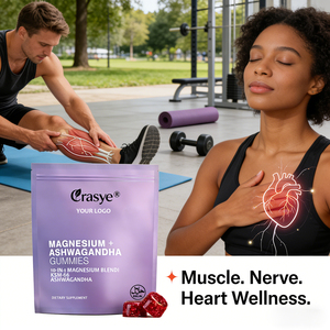 Gomitas de Magnesio Complejo 10-1 + Ashwagandha OEM/ODM, 625 mg de <span class=keywords><strong>Vitamina</strong></span> para la Relajación y Recuperación Muscular, Salud Ósea - Product Image 4