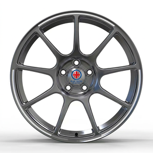 Cerchi in Lega Forgiati Personalizzati a 10 Razze, Finitura Lucida Grigio Canna di Fucile, 17-19 Pollici per <span class=keywords><strong>Auto</strong></span> Sportive ad Alte Prestazioni, Produzione OEM all'Ingrosso - Product Image 1