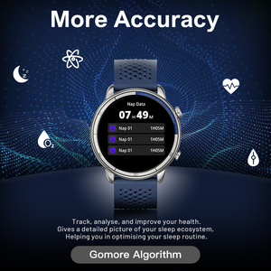 Montre connectée portable avec assistant vocal IA, unisexe, écran AMOLED en silicone, étanche IP68, suivi d'activité, santé, répond aux appels - Product Image 2