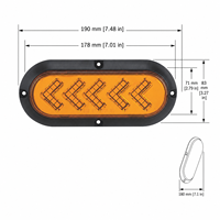 Nouveau feu arrière LED ovale KLT-LITE KW8071 US 6 pouces pour remorque, fonctionnant en mode Stop/Recul/Clignotant, 35 LED, homologué SAE/DOT, étanche IP67, 12V