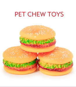 Jouet interactif pour chien en TPR en forme de hamburger, résistant à la mastication, pour la propreté dentaire et l'entraînement, couineur, très vendu - Product Image 4