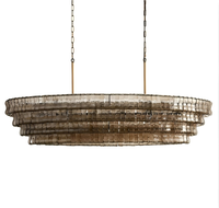 Lustre suspendu de luxe en verre fumé style Murano, à plusieurs niveaux, idéal pour salle à manger et usage commercial – Meilleures ventes