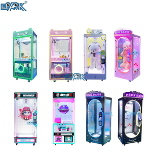 Màu hồng trong nhà đứng đẩy giải thưởng đồ chơi cần cẩu vuốt Máy cắt trò chơi dây thừng với logo in kỹ thuật số để bán - Product Image 1