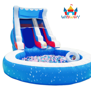Tobogán Acuático Inflable Azul de 24x13x12 Pies <span class=keywords><strong>con</strong></span> <span class=keywords><strong>Piscina</strong></span> o <span class=keywords><strong>Piscina</strong></span> de Pelotas, Precio de Mayoreo Directo de Fábrica para Niños, Diversión Acuática - Product Image 4