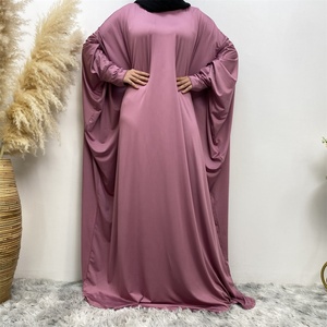 6210# Popular Prayer Abaya Dress Solid Color Simplicity Modest Muslim <b>Islamic</b> Eid Abaya Dress - Product Image 6