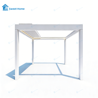 Pergola Bioclimatique Motorisée Moderne en Aluminium Sweet Home avec Lames Rétractables et Toit Imperméable pour Jardin d'été