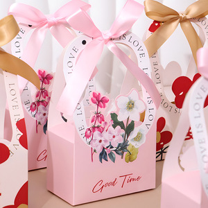 Handheld Recycled Materials <b>Flower</b> <b>Box</b> Valentine's Day DIY Customizable <b>Flower</b> Arrangement Gift <b>Box</b> Holiday Bouquet Packaging - Product Image 2