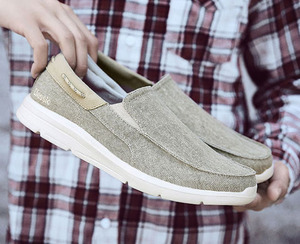 Canvas shoes for men comfortable for <b>long</b> wear. Men's <b>slip</b>-on casual shoes, flat bottom canvas trendy shoes for men - Product Image 1