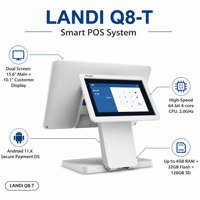 Terminal de point de vente intelligent à double écran en gros, 15,6 + 10,1 pouces, Android 11, système tactile pour caisse enregistreuse de supermarché et de commerce de détail
