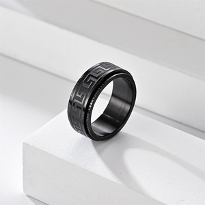 טבעת מסתובבת מפלדת טיטניום 8 מ\"מ לגברים, אופנה אירופאית-אמריקאית 2026, טבעות פידג'ט מנירוסטה להפגת חרדה - Product Image 3