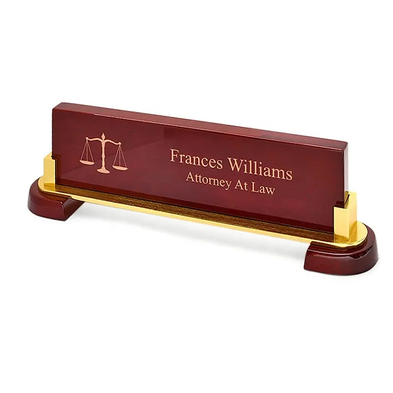 Decorative Custom Blank Wooden Trophy award Desktop Name Plate Blank Plaque