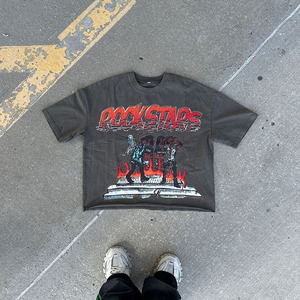 Tùy Chỉnh Đồ Họa Dtg In Ấn Quá Khổ Ngắn Tay Áo T-Shirts Cho Nam Giới Nguyên Liệu Hem Baggy Phù Hợp 100% Cotton Phong Cách Cổ Điển - Product Image 2