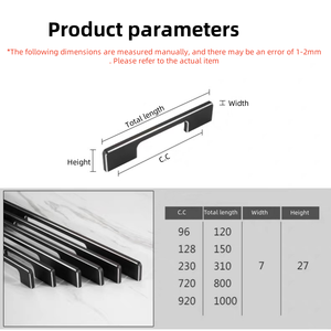 Poignées de meuble bicolores en aluminium, noir mat et argent, rainurées CNC, pour projets en gros, <span class=keywords><strong>fournisseur</strong></span> direct - Product Image 2