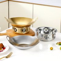 Nouvelle conception de marmite à soupe chinoise en acier antiadhésive pour fruits de mer avec réchaud à alcool, chauffe-plats pour buffet commercial