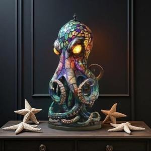 Lámpara de Pulpo de Resina con Ojos Brillantes, Lámpara 3D con Forma de Animal, Estilo Bohemio Único, Lámparas Decorativas de Mesa con Temática Oceánica para el Hogar - Product Image 2