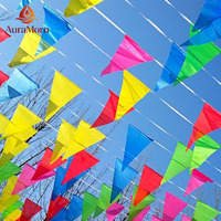 Guirlande de fanions colorés multicolores en forme de triangle pour décoration de fête, thème carnaval, anniversaire, extérieur et salle de classe