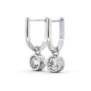 Unique 2023 New Arrival 0.80CTW Round Lab Grown Drop Earring <b>Clip</b> Vintage Hot Sale for Women Style Bezel Setting Custom Earrings - Product Image 4