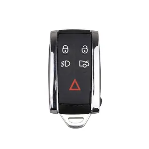 Auto Case Kunci Mobil 4 + 1 Tombol Penutup untuk Jaguar XF XK XKR Kunci Remote Shell Pengganti