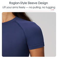 Haut de yoga amincissant personnalisé sans couture, séchage rapide, respirant, extensible dans les 4 sens, t-shirt d'entraînement à manches courtes, doux comme du beurre, hauts d'été