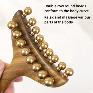 Herramienta de Masaje Gua Sha de Madera y Latón para Meridianos, Masajeador Corporal Completo para Pecho y Senos, Incluye Nódulos <span class=keywords><strong>Linfáticos</strong></span> Axilares para Masaje Facial - Product Image 4