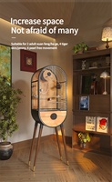 Haute qualité en acier inoxydable bois massif Cage à oiseaux perroquet oiseau maison bricolage décor décoration intérieure moine or soleil vent oiseau Styles