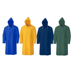 聚氯乙烯雨衣黄色防水重型成人雨衣男士长雨衣涤纶雨衣