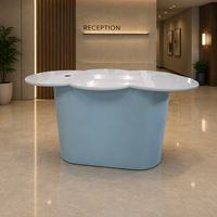 Bureau de réception moderne en surface solide en forme de nuage, petit format, pour spa, salon, clinique dentaire, hôpital, hôtel