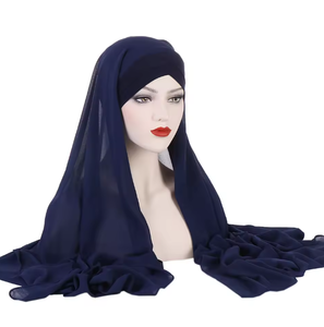 2026ZP Bartering Hijab long en mousseline pour femme, style religieux du Moyen-Orient, en polyester uni, pour <span class=keywords><strong>l</strong></span>'été, vente en gros - Product Image 2