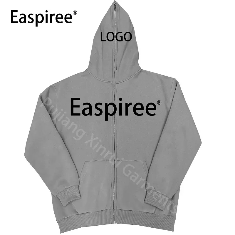 Full Zip Up Face Hoodie Blank Full Face Zipper Rhinestone Graphic Custom Fleece Mens Zip Up Satin Hoodie Streetwear