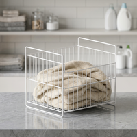 Panier à linge en fil d'acier inoxydable avec poignée