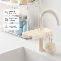 Organisateur pliable pour robinet d'évier de cuisine, support pour éponge pour évier de cuisine et tuyau de salle de bain