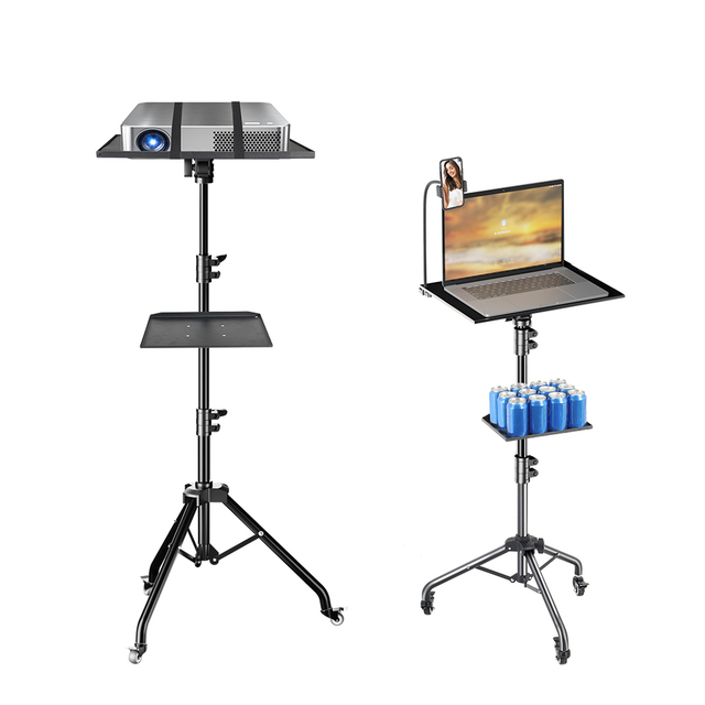 SH Professional Adjustable Laptop Computer Desk Tray Projector Tripod Stand with 90-145cm Adjustable Length and 10kg Capacity