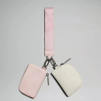 Dompet Gelang Koin Tahan Air Bahan Nilon Pendek dengan Resleting dan Dua Kantong Lepas Pasang, Grosir Kustom