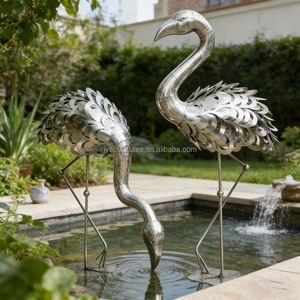 Escultura de Flamenco Personalizada en Acero Inoxidable - Decoración de Jardín para Exteriores OEM/ODM para Zoológicos y Paisajismo Acuático - Product Image 3