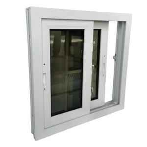 UPVC ngang trượt cửa sổ thiết lập với thép không gỉ bay Màn hình Gấp thiết kế khóa & kéo xử lý cho bên ngoài sử dụng trong khách sạn - Product Image 6