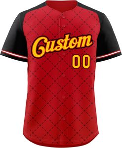 Camiseta de béisbol personalizada de poliéster de los años 90, camisetas deportivas con botones de Hip Hop, número de nombre cosido personalizado para hombres, mujeres y jóvenes - Product Image 1