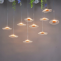 Décoration de mariage Plafonnier Fleur Lampe Lustre Pendentif Flottant Feuille De Lotus Lumière Pour La Décoration Intérieure