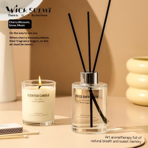 Vela Aromática Premium Hecha a Mano con Cera de Soya Natural y Aroma a Flor de Cerezo, Caja de Regalo, Pieza Decorativa, Set de Regalo para el Festival Qixi - Product Image 2