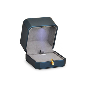 FANXI Led Jewellery Box <b>Black</b> Lacquer logo Silk Screen Luxury Led Jewellery Package Custom Ring <b>Boxes</b> Jewelry Box with Lights - Product Image 6