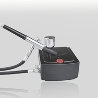 Kit aérographe professionnel portable double action à alimentation par gravité avec compresseur d'air pour maquillage, pâtisserie, nail art, modélisme et barbier