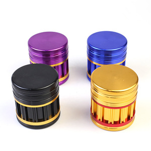 Molino de <span class=keywords><strong>Tabaco</strong></span> Personalizado con Logotipo, Nuevo, con Rayas Verticales, 4 Capas, 63 mm, Aleación de Aluminio, Multicolor, Triturador de Metal para Fumar, Venta al Por Mayor - Product Image 6