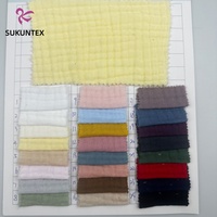 Meistverkaufte 100% Baumwolle Babywindeln Musselin-Stoff Dobby Atmungsaktiver Knitter-Krepp-Gaze-Stoff für Jungen und Mädchen