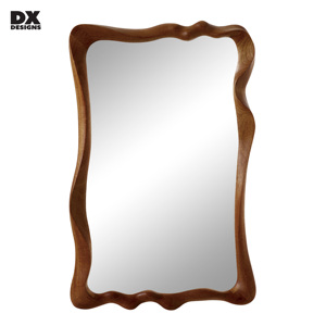 Specchio a figura intera in teak stile Mid-Century Modern DX Designs - Specchio da parete in legno con mensola portaoggetti per ingresso e camera da letto - Product Image 1