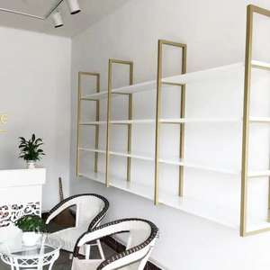 ชั้นวางของโลหะติดผนังแบบลอยแขวนโบราณชั้นวางหนังสือติดผนังแบบแขวน4ชั้นสำหรับบ้านสำนักงานหรือห้องนั่งเล่นเฟอร์นิเจอร์ - Product Image 2