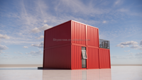 Maison conteneur préfabriquée, étanche, écologique, résistante au feu, avec 3 pièces de rangement